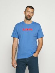 Акція на Футболка бавовняна довга чоловіча Levi's 347901776 XS Синя від Rozetka