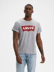 Акція на Футболка бавовняна довга чоловіча Levi's 662199498 2XL Сіра від Rozetka
