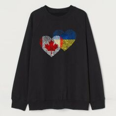 Акция на Світшот жіночий Love&Live Canada Ukraine LLP02981 XL Чорний з принтом от Rozetka