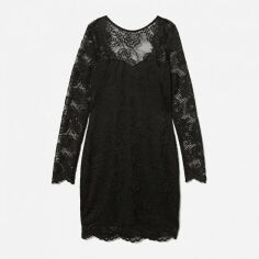 Акція на Сукня коротка осіння жіноча H&M 0682953_02 36 Чорна від Rozetka