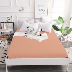 Акція на Простирадло на гумці MirSon Mikrosatin Premium №15-1415 Coral Cloud 80x200x25 см від Rozetka