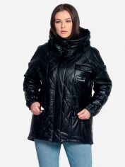 Акция на Куртка демісезонна з капюшоном жіноча Mangust 4154-21_1155 48 Чорна от Rozetka