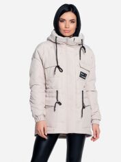 Акция на Куртка демісезонна з капюшоном жіноча Mangust 4154-1-21_TD2853 50 Бежева от Rozetka