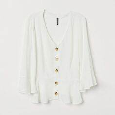 Акція на Блузка жіноча H&M XAZ177836HWLJ 44 Біла від Rozetka