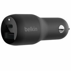 Акция на Автомобильное зарядное устройство Belkin Car Charger 37W PD PPS Dual Black (CCB004BTBK) от MOYO