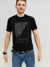 Акція на Футболка MEMO Barcelona map MM10034 XL Чорна від Rozetka