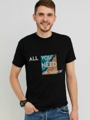 Акція на Футболка MEMO All you need is pasport MM10064 XL Чорна від Rozetka