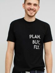 Акція на Футболка MEMO Plan.Buy.Fly MM10065 XL Чорна від Rozetka