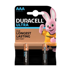 Акція на Алкалінові батарейки Duracell Ultra Power AAA 1.5V LR03, 2 шт від Eva