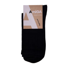 Акція на Шкарпетки жіночі AmiGA високі, спортивні, чорні, розмір 23-25 від Eva