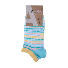 Акція на Шкарпетки жiночi AmiGA укорочені, геометрія, середні смужки, розмір 23-25 від Eva