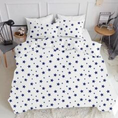 Акція на Комплект постільної білизни Cosas Двоспальний 180х220 Star Big Blue-El160-White від Rozetka