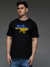 Акція на Футболка бавовняна довга чоловіча Aspirine Україна ASPB10005 S Чорна з принтом від Rozetka