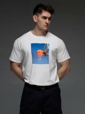 Акція на Футболка бавовняна довга чоловіча Aspirine Space Jam ASPW10023 2XL Біла з принтом від Rozetka