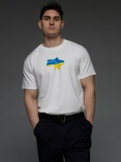 Акція на Футболка бавовняна довга чоловіча Aspirine Country of great people ASPW10057 S Біла з принтом від Rozetka