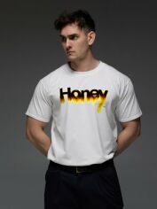 Акція на Футболка бавовняна довга чоловіча Aspirine Honey ASPW10038 M Біла з принтом від Rozetka