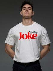 Акція на Футболка бавовняна довга чоловіча Aspirine Diet Joke ASPW10014 2XL Біла з принтом від Rozetka