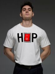Акція на Футболка бавовняна довга чоловіча Aspirine Hip/Hop ASPW10034 S Біла з принтом від Rozetka