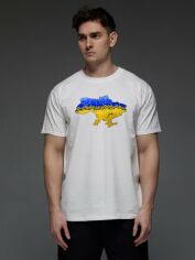 Акція на Футболка бавовняна довга чоловіча Aspirine Україна ASPW10006 2XL Біла з принтом від Rozetka
