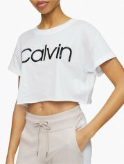 Акція на Футболка оверсайз коротка жіноча Calvin Klein 973487165 L Біла від Rozetka