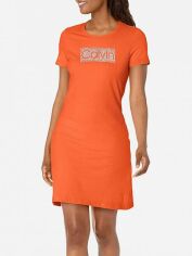 Акція на Сукня-футболка міні літня жіноча Calvin Klein 546061816 L Помаранчева від Rozetka