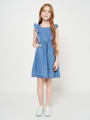 Акція на Дитяче літнє плаття для дівчинки Minoti Sunshine 4 35837JNR 98-104 см Синє від Rozetka