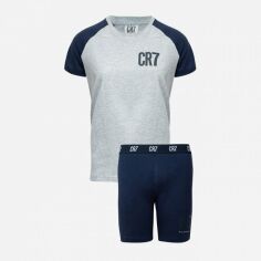 Акция на Піжама дитяча (футболка + шорти) CR7 Cristiano Ronaldo 8770-41-709 110-116 см Grey/Blue от Rozetka