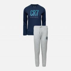 Акция на Піжама дитяча (футболка з довгими рукавами + штани) CR7 Cristiano Ronaldo 8770-42-4911 122-128 см Grey/Blue от Rozetka