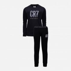 Акція на Піжама дитяча (футболка з довгими рукавами + штани) CR7 Cristiano Ronaldo 8770-42-913 134-140 см Black від Rozetka