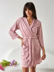 Акция на Халат жіночий великого розміру BARWA garments 0317 XL Пудра от Rozetka