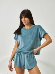 Акція на Піжама (футболка + шорти) жіноча BARWA garments 0277/278 M Бірюза від Rozetka
