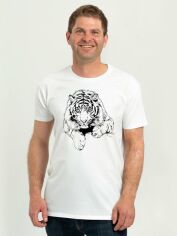 Акція на Футболка Sol's Imperial 190 З полюючим тигром DTF11500102/185 XL Біла від Rozetka