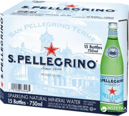 Акция на Упаковка мінеральної газованої води S.Pellegrino 0.75 л х 15 пляшок от Rozetka