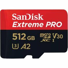 Акция на Карта памяти SanDisk microSDXC 512GB  C10 UHS-I U3 R200/W140MB/s Extreme Pro V30 + SD адаптер (SDSQXCD-512G-GN6MA) от MOYO