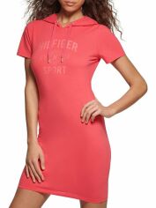 Акція на Сукня-футболка міні літня жіноча Tommy Hilfiger 92876672 L Рожева від Rozetka