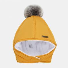 Акция на Дитяча зимова шапка з помпоном для хлопчика MagBaby Аляска 103260 38-42 Гірчиця от Rozetka