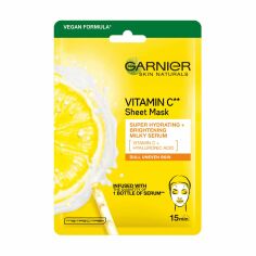 Акція на Тканинна маска для обличчя Garnier Skin Naturals Vitamin C Sheet Mask, 28 г від Eva