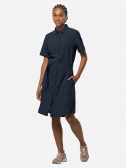 Акция на Сукня-сорочка міді осіння жіноча Jack Wolfskin Holiday Midi Dress 1507212-1010 XS Синя от Rozetka