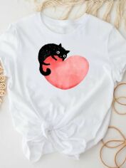 Акція на Футболка Love&Live Lovely cat LLP03027 XL Біла від Rozetka