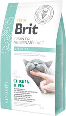 Акция на Сухой корм для кошек взрослых Brit VetDiets при струвитном типе МКБ с горохом и курицей 2 кг (8595602528271) от Rozetka UA