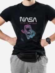 Акція на Футболка Trace of Space Nasa. Fly me to the Moon TOS10040 L Чорна від Rozetka