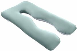 Акция на Наволочка на п-подушку для вагітних і відпочинку IDEIA мікрофібра м'ятно-біла з блискавкою 140х75х20 см от Rozetka