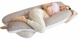 Акція на Наволочка на п-подушку для вагітних і відпочинку IDEIA мікрофібра біло-сіра з блискавкою 140х75х20 см від Rozetka