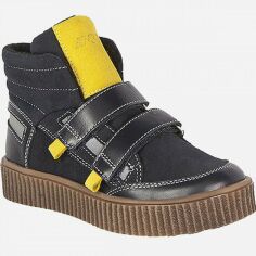 Акция на Дитячі шкіряні черевики демісезонні для хлопчика Bartek 4435-E1AP 31 19.9 см Чорний/Жовтий от Rozetka