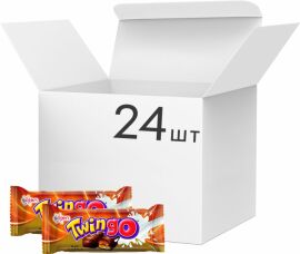 Акція на Упаковка батончиків Twingo Karamel в молочному шоколаді з карамеллю і печивом 42 г x 24 шт від Rozetka