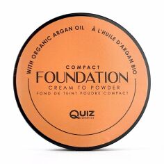 Акция на Компактна крем-пудра для обличчя Quiz Cosmetics Compact Foundation Cream To Powder з олією аргани, 03, 10 г от Eva