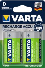 Акция на Аккумулятор универсальный Varta Rechargeable Accu D 3000 мАч BLI 2 Ni-MH (56720101402) (4008496550777) от Rozetka UA