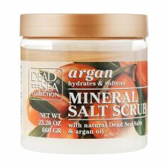 Акція на Скраб для тіла Dead Sea Collection Argan Mineral Salt Scrub з мінералами мертвого моря та аргановою олією, 660 г від Eva