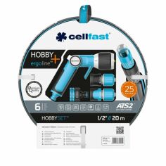 Акція на Поливальний набір Cellfast HOBBY ATS2™ шланг 1/2" 20 м + комплект з'єднувачів ERGO (16-209) від Rozetka