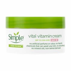 Акція на Денний вітамінний крем для обличчя Simple Kind to Skin Vital Vitamin Day Cream SPF 15, 50 мл від Eva